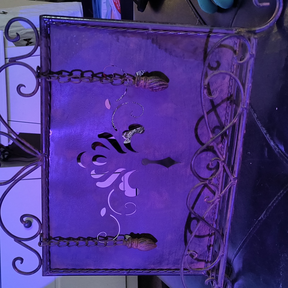 Antique metal cookbook holder